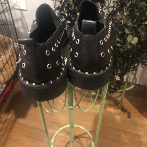 Just Juice Black Leather Studded Loafers Shoes Made in Italy. Size 38 - Picture 4 of 6